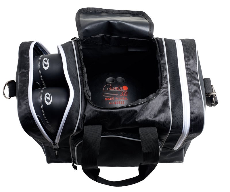 Athletico Bowling Bag for Single Ball - Single Ball Tote Bag With Padded Ball Holder - Fits a Single Pair of Bowling Shoes Up to Mens Size 14 (Black) - Image 2